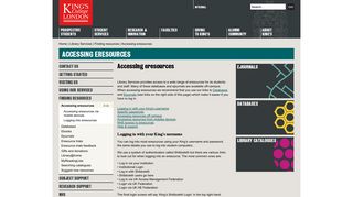 King's College London - Accessing eresources