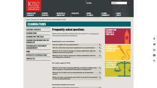 King's College London - Frequently asked questions