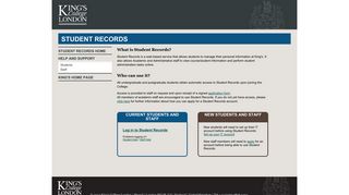 Student Records - King's College London