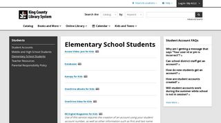 Elementary School Students | King County Library System