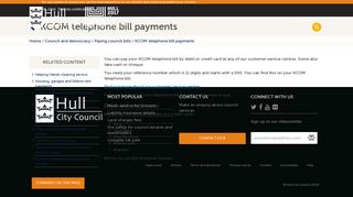 KCOM telephone bill payments | Hull City Council