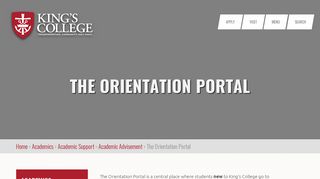New Student Portal | King's College