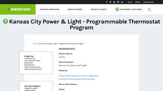 Kansas City Power & Light - Programmable Thermostat Program ...