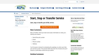 Transfer Turn On or Turn Off Service - Home - KCP&L
