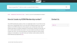 KCRW | How do I locate my KCRW Membership numbe...