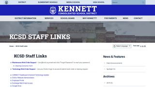 KCSD Staff Links - KCSD - Kennett Consolidated School District