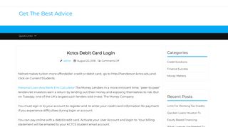 Kctcs Debit Card Login - Get The Best Advice