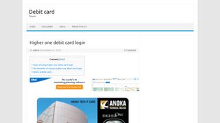 Higher one debit card login - Debit card