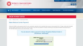 Online Payment Center - King's Daughters Medical Center