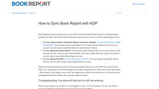 How to Sync Book Report with KDP – Book Report Support