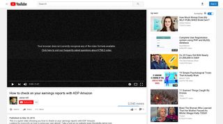 How to check on your earnings reports with KDP Amazon - YouTube