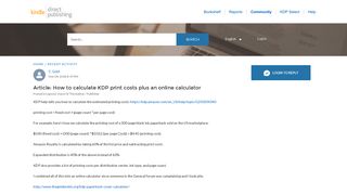 Article: How to calculate KDP print costs plus an online calculator