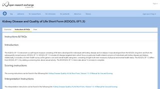 Kidney Disease and Quality of Life Short Form (KDQOL-SF1.3)