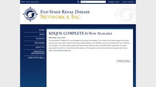 KDQOL COMPLETE Is Now Available | End Stage Renal Disease ...