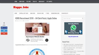 KDRB Recruitment 2018 - 64 Clerk Posts | Apply Online - Kappa Jobs