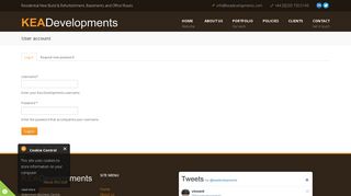 User account | Kea Developments