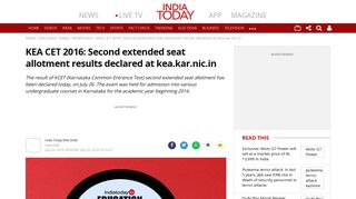 KEA CET 2016: Second extended seat allotment results declared at ...