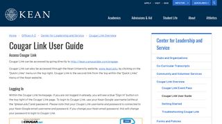 Cougar Link User Guide | Kean University