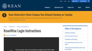 KeanWise Login Instructions | Kean University