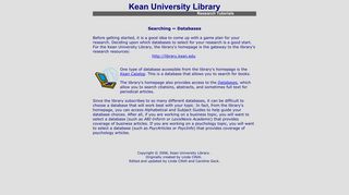 Kean University Library ~ Databases
