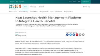 Keas Launches Health Management Platform to Integrate Health ...