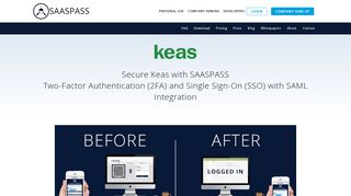 Keas Multi Factor Authentication MFA Single Sign On SSO SAML