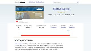 Keats.kcl.ac.uk website. KEATS | KEATS Login.