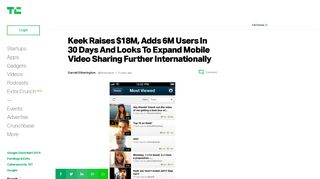 Keek Raises $18M, Adds 6M Users In 30 Days And Looks To Expand ...