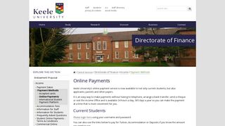 Online Payments - Keele University