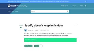 Solved: Spotify doesn't keep login data - The Spotify Community