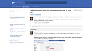 I keep getting login alerts from my home computer,how do ... - Facebook