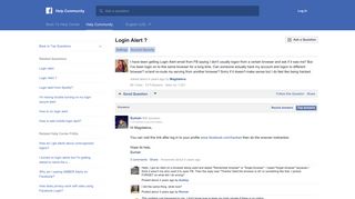 Login Alert ? | Facebook Help Community | Facebook