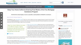 Keep Your Home California Entering Final Weeks of the Free ...