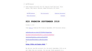 K2S Premium September 2018 – We Premium - Premium Accounts