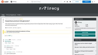 Keep2share premium link generator? : Piracy - Reddit
