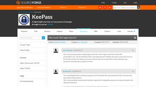 KeePass / Discussion / Open Discussion:Microsoft 365 login how to ...