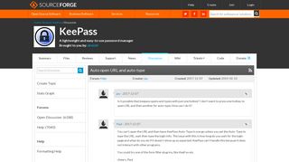 KeePass / Discussion / Help:Auto open URL and auto-type - SourceForge