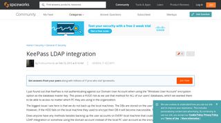 KeePass LDAP integration - IT Security - Spiceworks Community