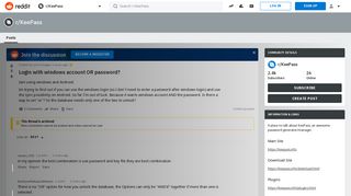 Login with windows account OR password? : KeePass - Reddit