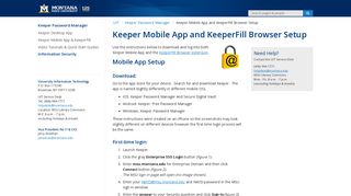 Keeper Mobile App and KeeperFill Browser Setup - UIT | Montana ...