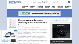Keeper password manager adds fingerprint authentication ...