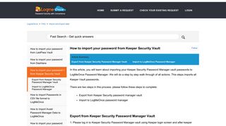 How to import your password from Keeper Security Vault – LogmeOnce