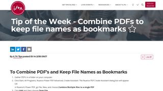 Tip of the Week - Combine PDFs to keep file names as bookmarks