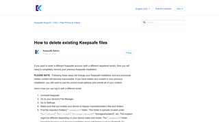 How to delete existing Keepsafe files – Keepsafe Support