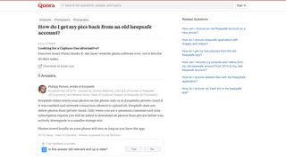 How to get my pics back from an old keepsafe account - Quora