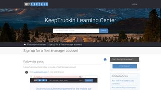 Sign up for a fleet manager account - KeepTruckin Support