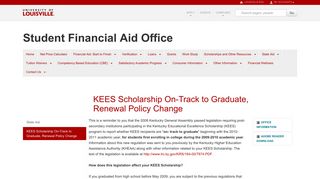 KEES Scholarship On-Track to Graduate, Renewal Policy Change ...