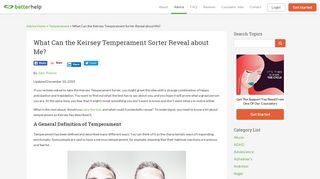 What Can the Keirsey Temperament Sorter Reveal about Me ...