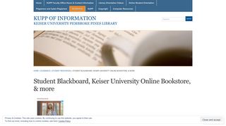 Student Blackboard, Keiser University Online Bookstore, & more ...