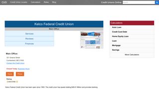 Kelco Federal Credit Union - Cumberland, MD - Credit Unions Online